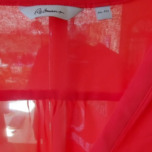 🐱 Reitmans XXL Sheer Draped Blouse Orange - Picture 8 of 8